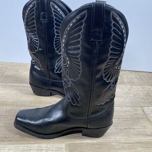 boots Laredo Black Leather Western Boots - Men’s 9.5D - Square Toe Cowboy